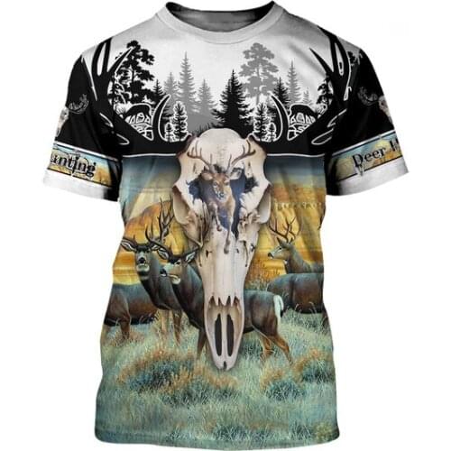 Men Casual 3D Print T-Shirts Deer Hunter Boar Moose Hunting Hip-Hop Tshirts Summer Harajuku Tees Wome Unisex Short Sleeve Tops 4
