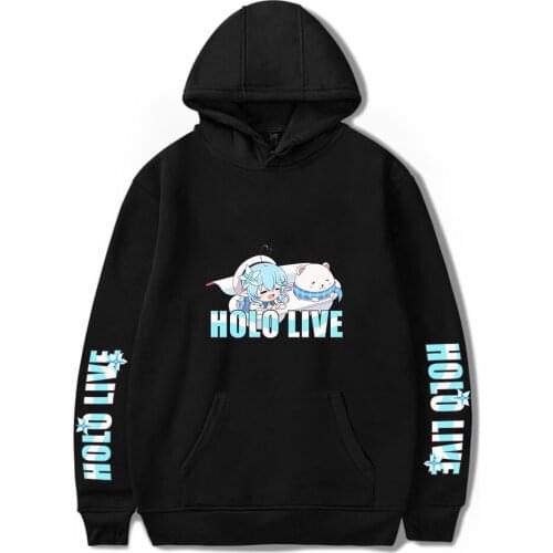 HOLOLIVE VTuber Yukihana Lamy Print Autumn and Winter Holiday Men/Women Pure Cotton Fleece Hooded Kawaii Novelty street style