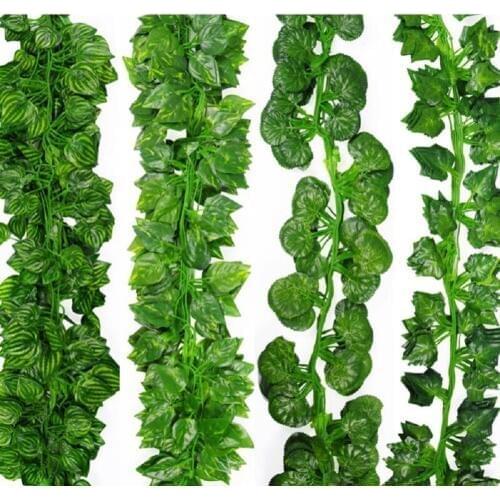 12 pcs/pack Artificial Ivy Plants Fake Leaf Garland Vine Artificial Foliage Plants for Home Wedding DIY Decoration