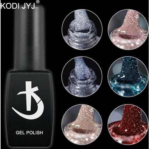 KODI Reflective Diamonds Gel Varnishes Set 6Colors Semi-permanent Dazzling Glitter Gel Nail Polish Manicure 12ml Gellak Kits New