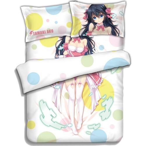 Anime Netoge no Yome wa Onnanoko ja Nai to Omotta Quilt Cover Bedding Set With Pillow Cases Bed Sheet Duvet Cover Set 4pc