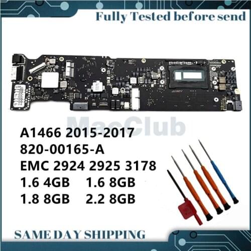 820-00165-A Logic board for MacBook Air 13'' A1466 2015 2016 2017 1.6 1.8 2.2 4gb 8gb Motherboard system board