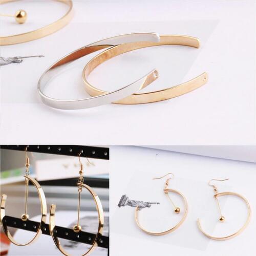 Copper C shaped pendant, pendant, ear pendant, ear earring, earring, ear hook, DIY handmade jewelry, ear accessories