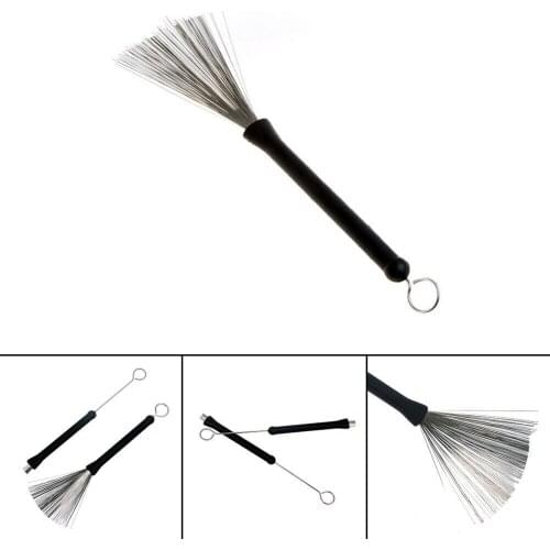 Metal Wire Drum Brushes Cleaning Tool Portable Jazz Musical Retractable Sticks NIN668