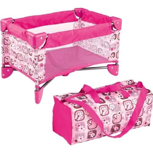 Simulation Miniature Pink Bed Bag Crib Set Baby Doll Furniture Accessories Decoration for Vinyl Realistic Boy Girl Baby Dolls