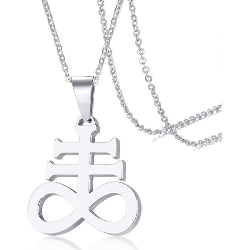 2021 Fashion And Europe and America Stainless Steel Material Satan Cross Pendant Necklace Suitable For Mens Accessories