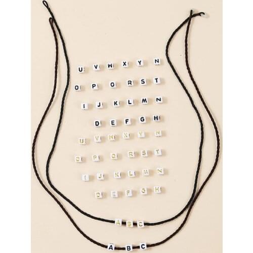 Trendy Womens A-Z 26 Alphabet Name DIY Necklaces For Women Fashion 2/Pcs Chain 2/Set Letter Necklace Set Party Jewelry Gifts