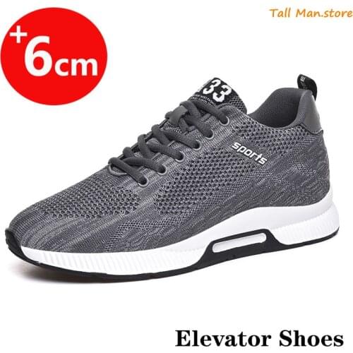Elevator Shoes Men Sneakers Heightening Shoes Height Increase Shoes Insoles 6CM Man Daily Life Height Increasing Shoes