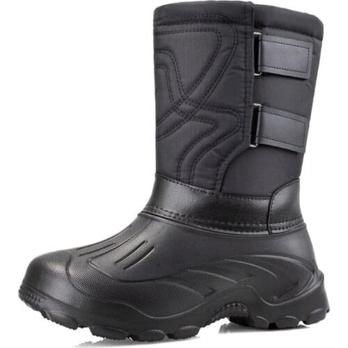 2021 Winter Warterproof Snowboots Mens Super Warm Rainboots Outside Non-slip Rubber Male Work Shoes EUR Size 40-46