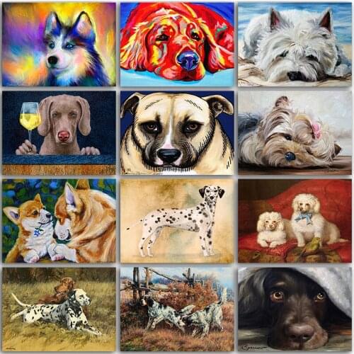 5D DIY Diamond Painting Kit animal dog Full Square&Round Diamond embroidery Cross stitch Diamond mosaic paint home decor sale