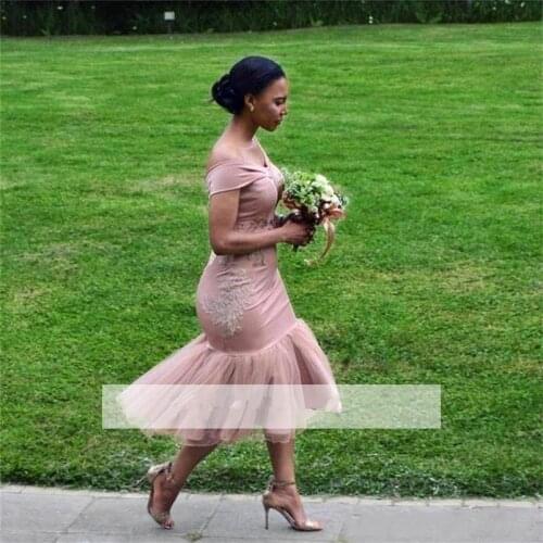 Cheap Bridesmaid Dresses Under 50 Mermaid Off The Shoulder Appliques Long Wedding Party Dresses For Women