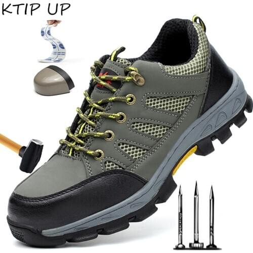 New Puncture-Proof Safety Shoes Indestructible Steel Toe Work Shoes Outdoor Anti-electric Shock Breathable Sneakers Men Shoes