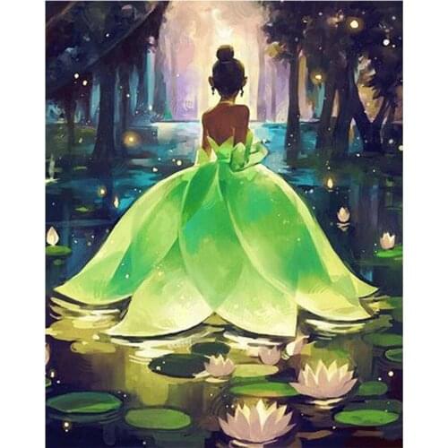 New Disney Needlework Lotus-Leaf Girl Diy Diamond Painting 3D Diy Handmake Decorative Painting Cross Stitch Embroidery Beadwork
