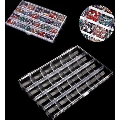 24 Grids Transparent Jewelry Bead Ring Earring Storage Box Acrylic Container New
