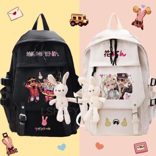 Anime Toilet-Bound Hanako Kun Pattern Backpack Nylon Bookbag High Capacity Travel Bag Shoulder Bag for Students Girls Boys