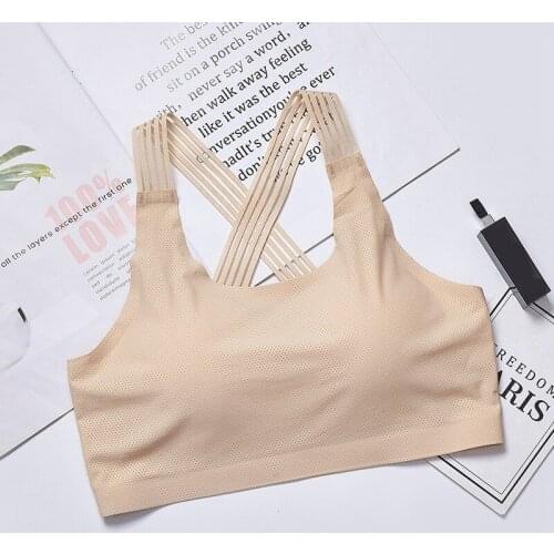 Sexy Cross Back Straps Sports Bra Shockproof Breathable Fitness Running Gym Yoga Vest Top Sport Bra Sportswear for Women Girls