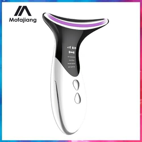 Neck Face Lifting Massager Anti Wrinkle Beauty Devices Skin Tighten Reduce Double Chin Slimmer LED EMS Vibration Beauty Machine