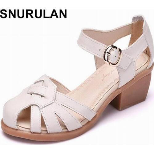 SNURULANWomen shoes summer sandals female handmade genuine leather women casual comfortable woman shoes sandals womenshoesE212