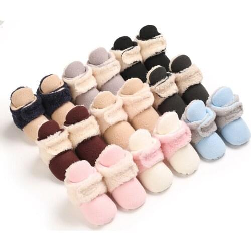 Baby Winter New Plush Double Color Matching Warm And Comfortable Baby Boots 0-18 Months Newborn Toddler Shoes