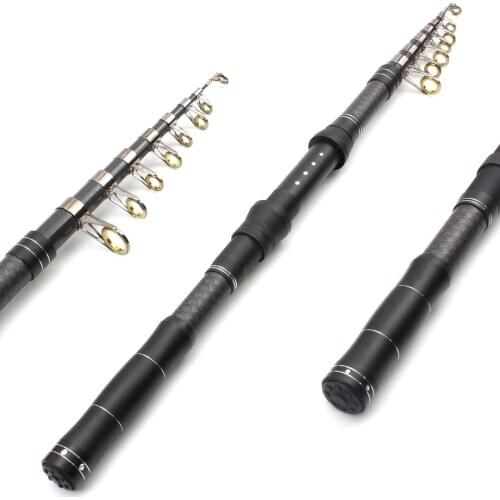 Carbon 1.8M 2.1M 2.4M 2.7M 3.0M Spinning Fishing Rod M Power fast Telescopic Rock Fishing Rod Carp Feeder Rod Trout pole pesca