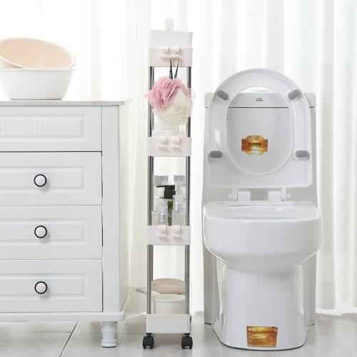 Kitchen Narrow Cabinet Bathroom Small Gap Storage Rack Four-story Living Room Floor Partition Frame Home Storage Cabinet