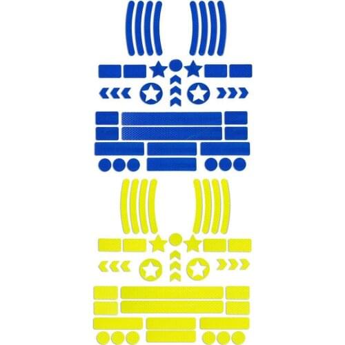 Bicycle Modified Reflective Stickers 42pcs Honeycomb Mesh Body Stickers Night Reflective Logo Warning Strip