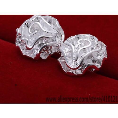 LQ-E003 Lucky Charm Silver Color Rings For Women Sterling Jewelry Wholesale Women Accessorie Fashion Rose Earrings /deralv