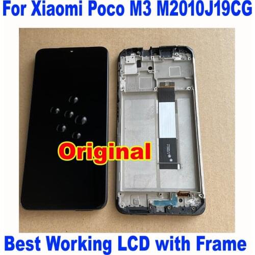100% Original For Xiaomi Pocophone M3 M2010J19CG LCD Display Touch Screen Digitizer Assembly Glass Sensor Poco M3 Phone Pantalla