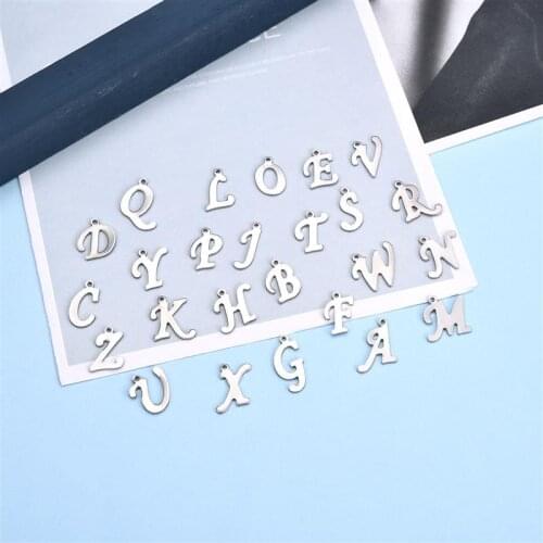 26 pcs Stainless Steel Letter Pendants Charms A-Z Letter Pendant for DIY Necklace Bracelet Earrings Jewelry Findings