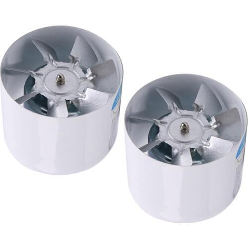 4''/100mm 20W VENTILATING EXHAUST FAN Inline Vent Fan For Grow Room White,Pack of 2