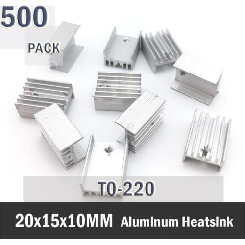 500Pcs Gdstime 20x15x10mm Aluminium TO-220 Heatsink TO 220 Heat Sink Transistor Radiator TO220 Cooler Cooling 25mm 15mm 10mm Fin