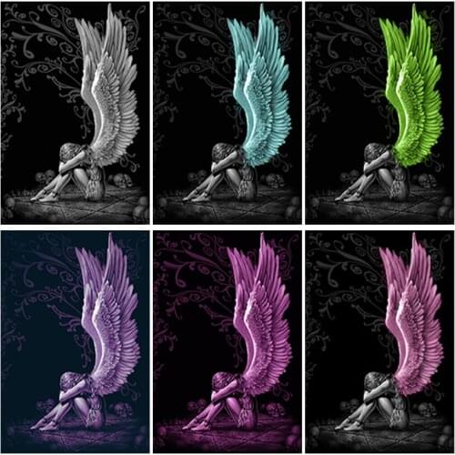 5D Diamond Painting Angle Cross Stitch Kit Full Drill Cartoon Diamond Embroidery Girl Mosaic Art Picture of Rhinestones Decor