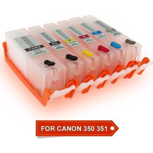 6Colors BCI-350 PGBK BCI-351 Refillable Ink Cartridge with chip For Canon PIXUS MG6530 MG6530 MG6330 Printer