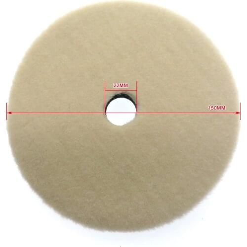 6 Inch 150mm Knitted Wool Polishing Pad Buffing Pad Short-Nap with foam cushion for Rotary & DA Polisher (Pack of 1)