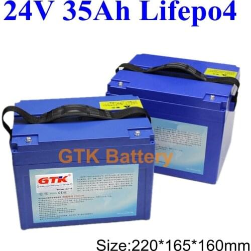 Lifepo4 25.6V 24V 35Ah battery for 1000w 2000w scooter motorcycle e-bike trolling motor mover +5A charger