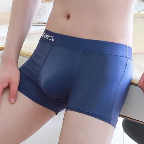 Bamboo Male Panties Sexy Underwear Men Cuecas Boxer Boxershorts Mens Shorts U Convex Pouch Ice Silk Underware Sexy Lingerie A50