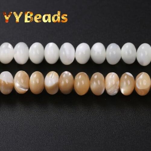 Natural Trochus Mother Of Pearl Shell Beads Abacus-shape Loose Spacer Beads For Jewelry Making DIY Bracelets Necklaces 2 Colors