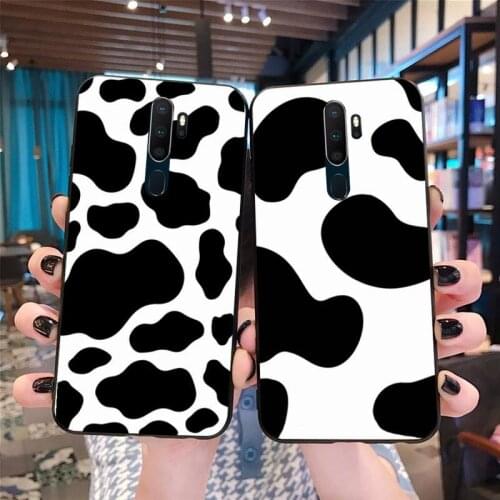 Dabieshu Cow Print Black White DIY phone Case cover Shell For Oppo A5 A9 2020 Reno2 z Renoace 3pro Realme5Pro