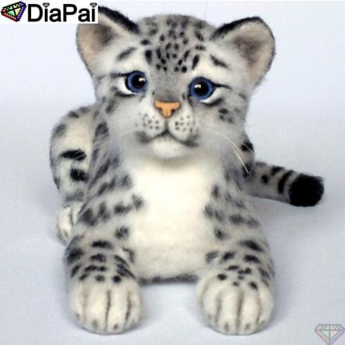 DiaPai Diamond Painting 5D DIY 100% Full Square/Round Drill "Animal snow leopard"Diamond Embroidery Cross Stitch 3D Decor A24423