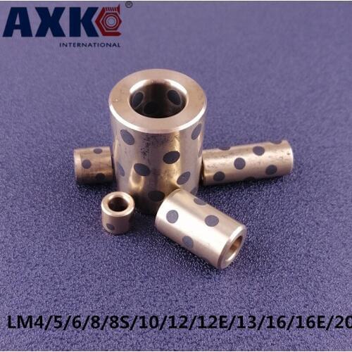 JDB Oil Self-lubricating Linear Graphite Copper Set Ball Bearing Bushing Lm4/5/6/8S/8/10/12/12E/13/16E/16/20 FreeShipping4/10pcs