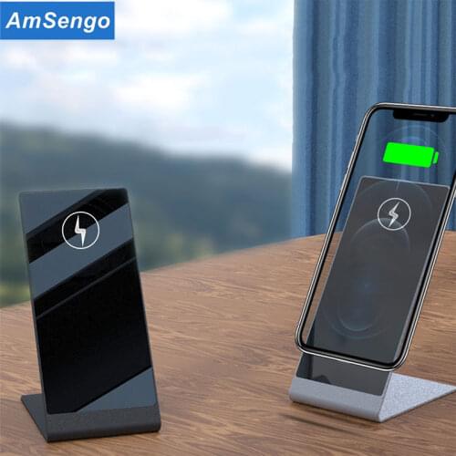 Amsengo Qi Magnetic Wireless Charger Fast Charging Stand For iPhone 12 11 XS XR X 8 Samsung S21 S20 For Apple Watch Airpods Pro