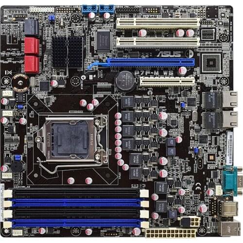 ASUS P7F-M Intel 3420 chip Server Original PC Motherboards LGA 1156 supports i3 i5 16GB VGA Original Desktop Motherboards Kit