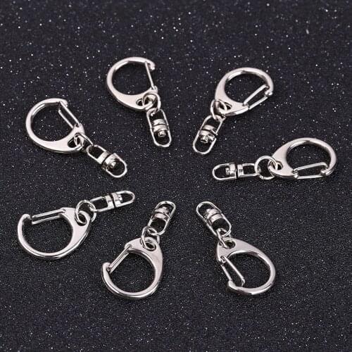 10Pcs/lot Metal Split Key Ring Chain Swivel Lobster Clasp Connector For Bag Belt Dog Chain DIY Jewelry Making Findings Wholesale