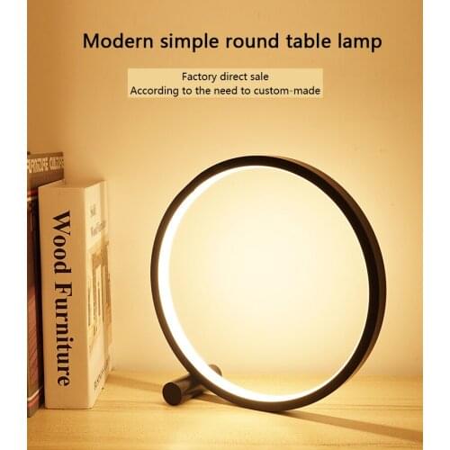 USB table light Touch Switch table lamp aluminum Ring Shape LED desk light Bedside living room decoration desk lamp