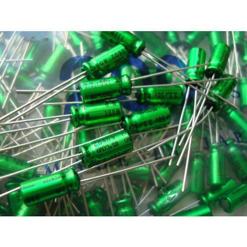 New Original 10pcs-40pcs 50V 3.3UF volume 5*12 audio green robe stepless electrolytic capacitor 3.3UF 50V