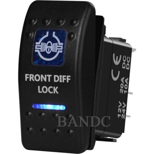 Front Diff Lock Rocker Switch 5P SPST On-Off Illuminated Blue Led Light for the ARB/Carling/NARVA 4x4 Style, Auto Accessories