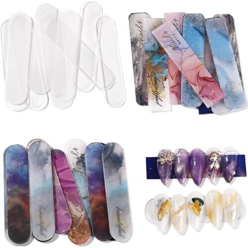 10Pcs Nail Art Acrylic Display Stand Japanese Style Holder Board Card False Nail Tips Manicure Showing Shelf Practice Tools