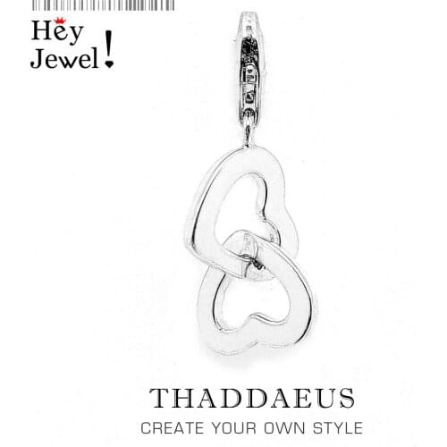 925 Sterling Silver Link Hearts Charm Pendant Fit Bracelet Necklace 2020 New Women Fashion Jewelry Gift Collares Collier Femme