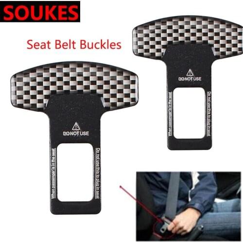 1pcs Carbon Fiber Car Safety Seat Belt Buckle Clip For Toyota Corolla Avensis RAV4 Yaris Auris Hilux Prius verso MG 3 ZR Buick