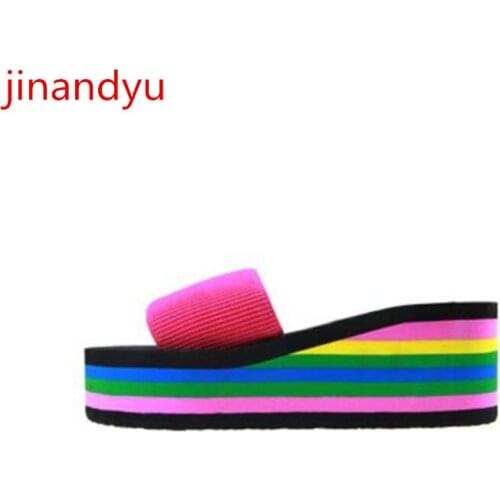 Wedges Sandals for Women Platform Shoes High Heels Summer Slippers Fashion Comfy Ladies Shoes Black Heels Sexy Woman Slippers